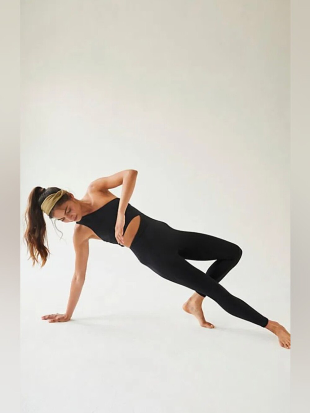 FP Movement by Free People Black Cutout One-Shoulder Jumpsuit